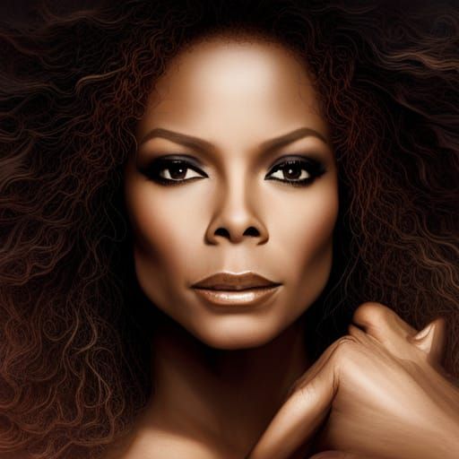 Dramatic Digital Painting of Janet Jackson