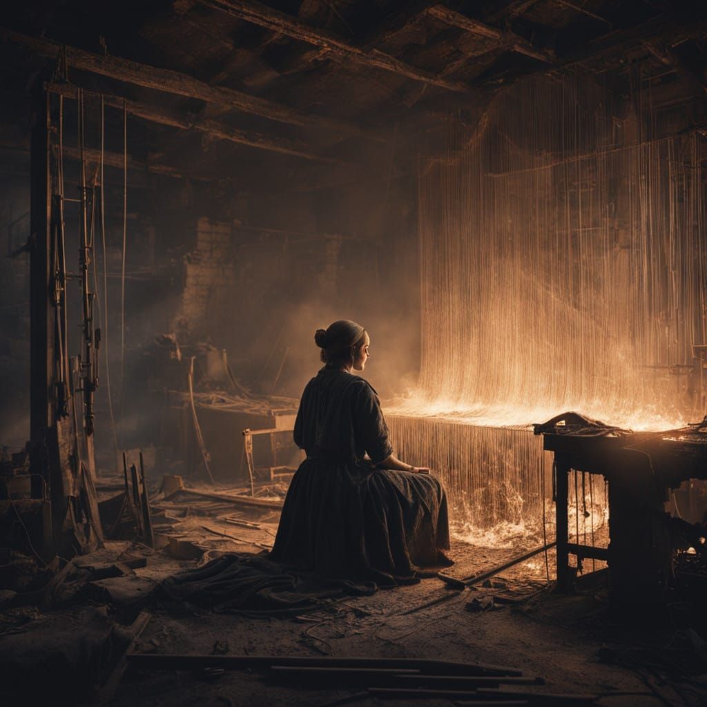 Weaver in a Desolate, Ash-Lit Hall