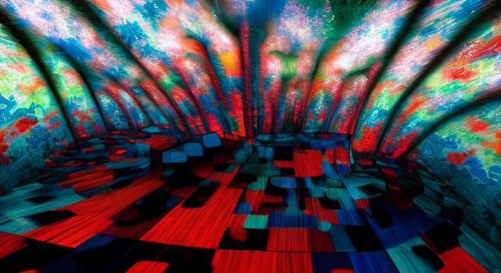 Kaleidoscopic River Garden in Takashi Murakami Style