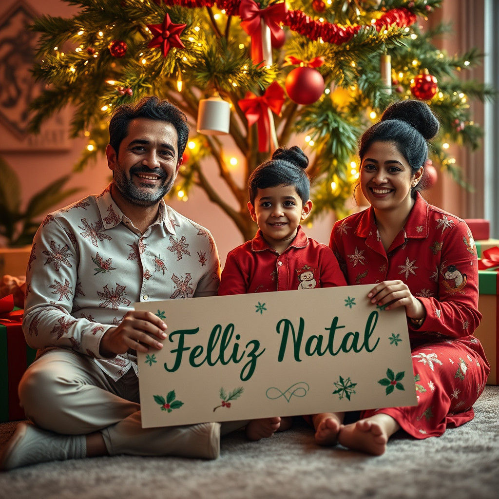 Festive Brazilian Family Celebrates Christmas