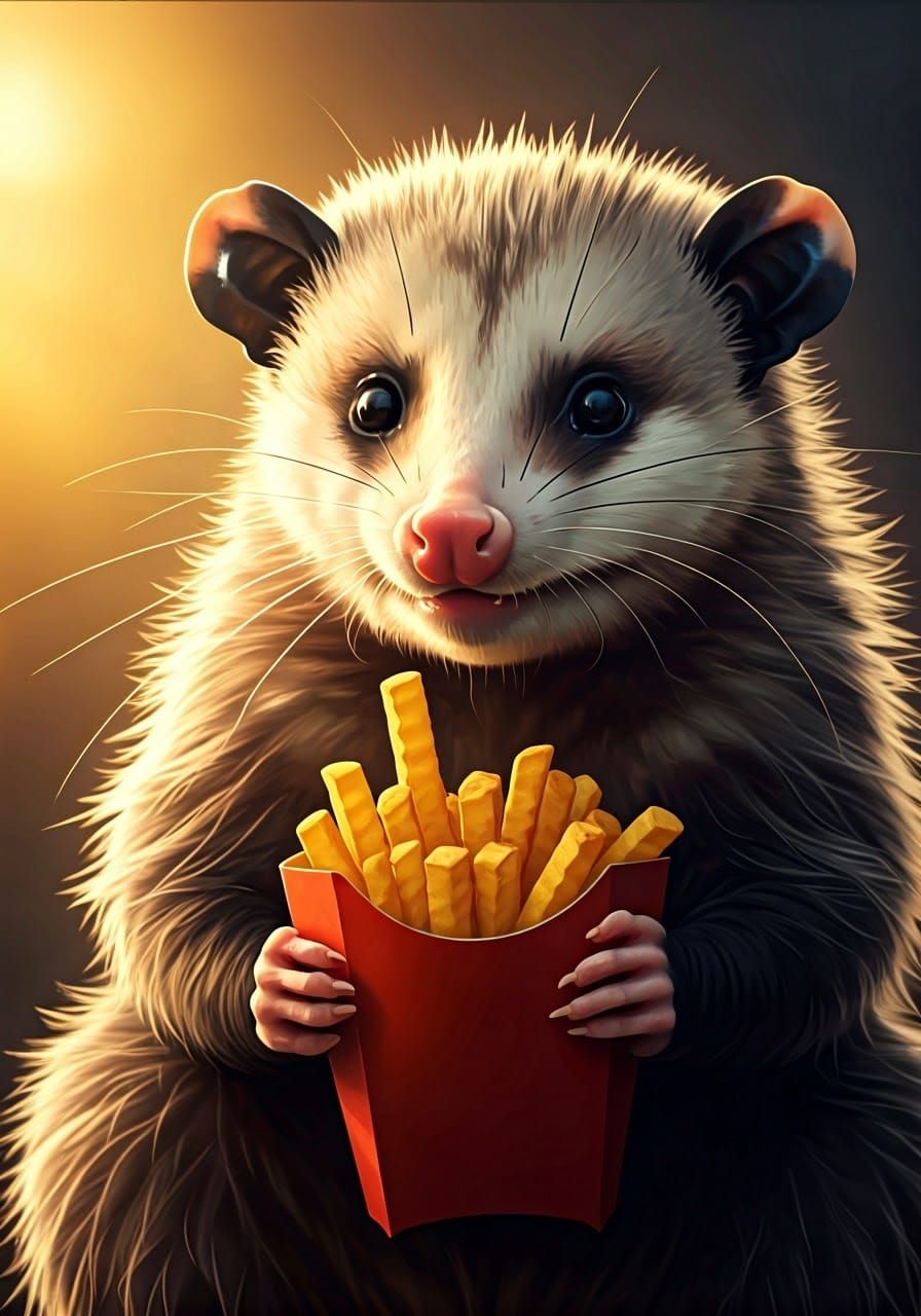 Opossum's Golden Hour Feast