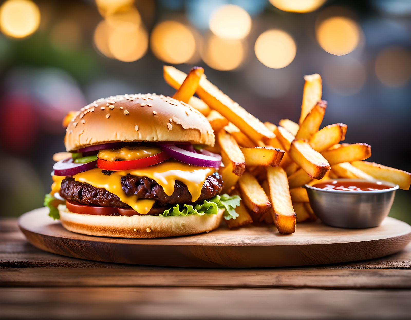 Cheeseburger and Fries BBQ: Professional Photography