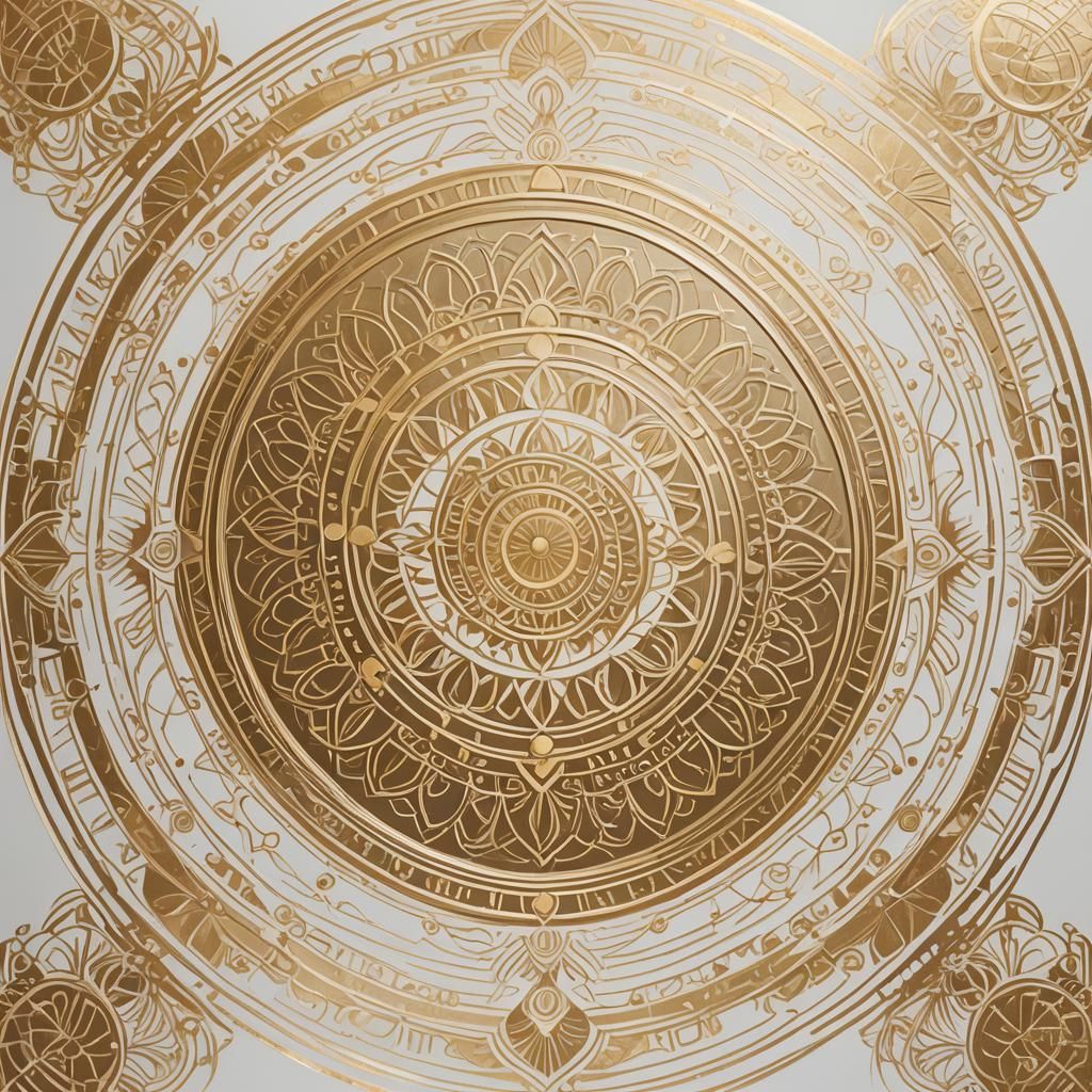 Art Deco Gold Frame with Sacred Geometry