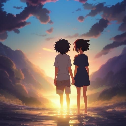 Anime Soulmates in Studio Ghibli Style