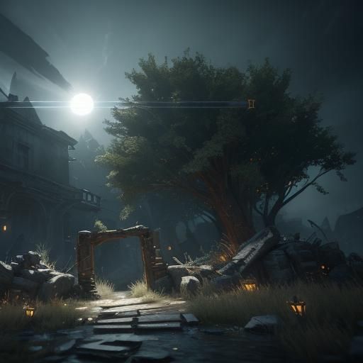 Sad Subject in Detailed 3D Game Cinematic Style