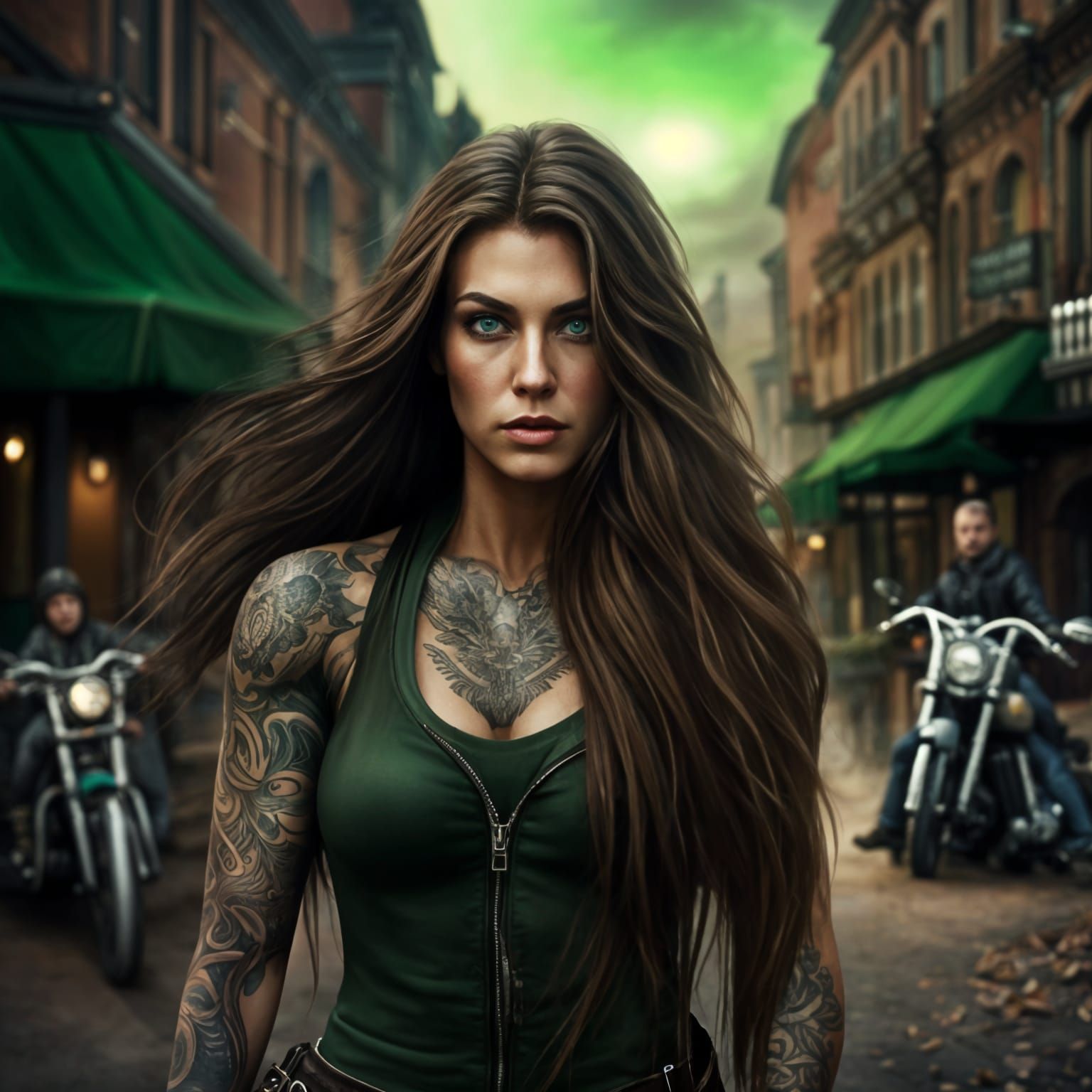 Biker and Woman: Epic Cinematic Digital Painting