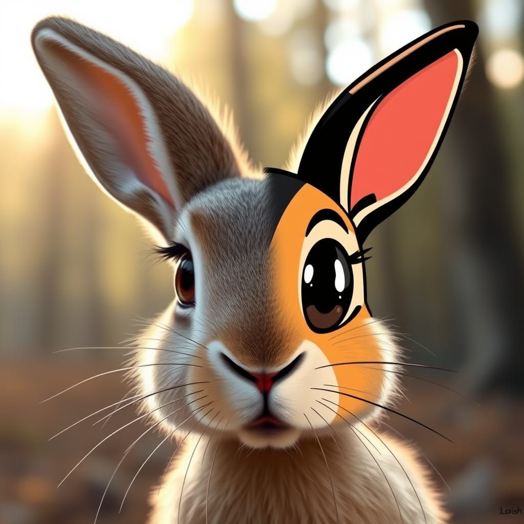 Rabbit Face: Photorealistic Meets Cartoon Style