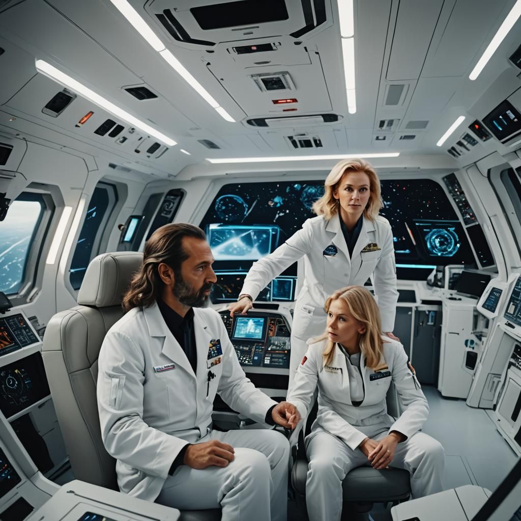 Nassim Haramein in Futuristic Spacecraft Cockpit