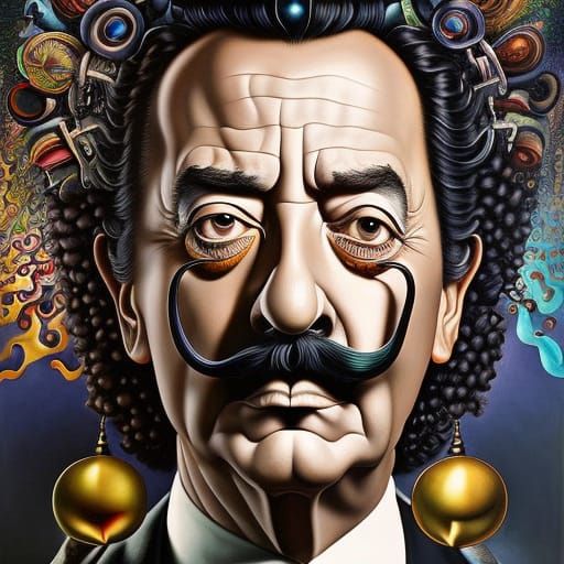 Surreal Portrait in Disintegrating Fractal Style