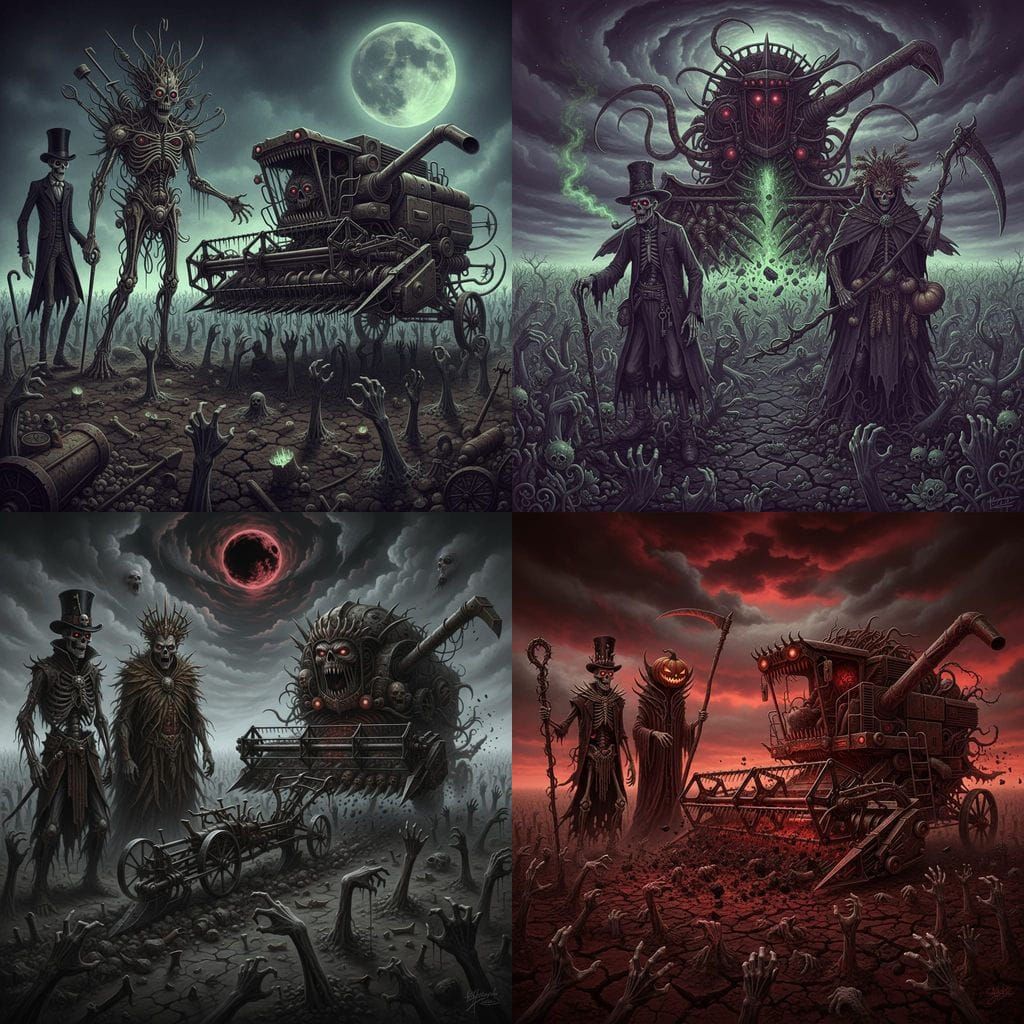 Papa Legba & Harvest Deity in Zombie Hand Field