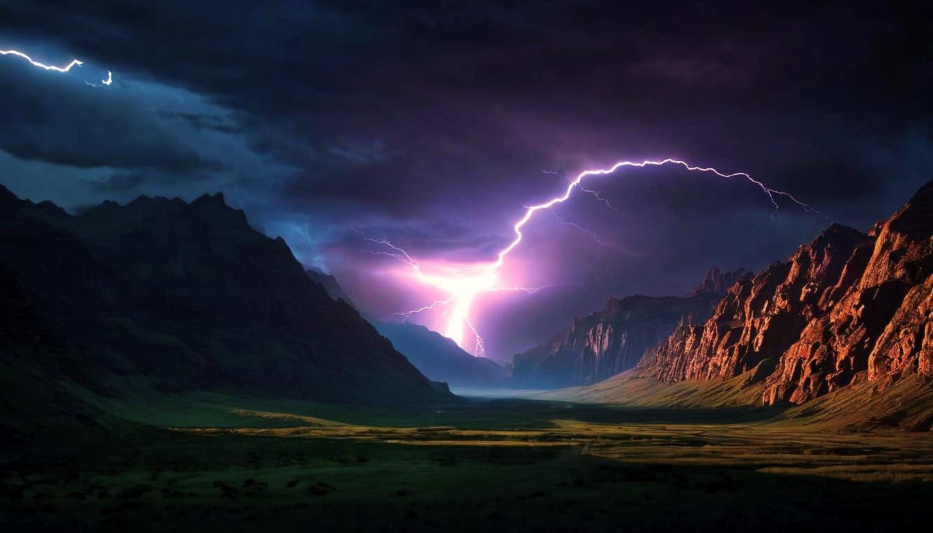 Alien Orb Shoots Lightning Over Lonely Valley