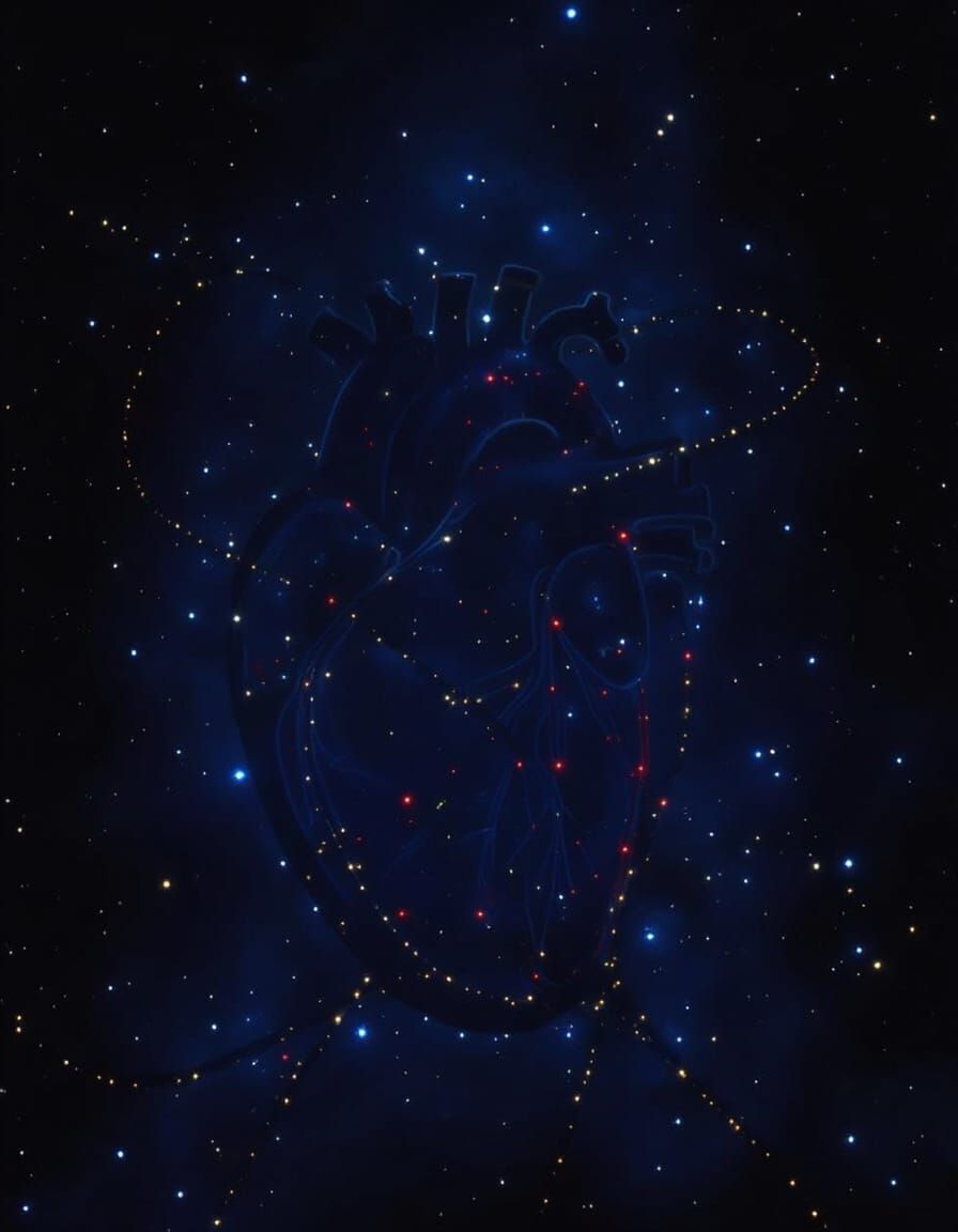 Glowing Heart Constellation in Deep Space