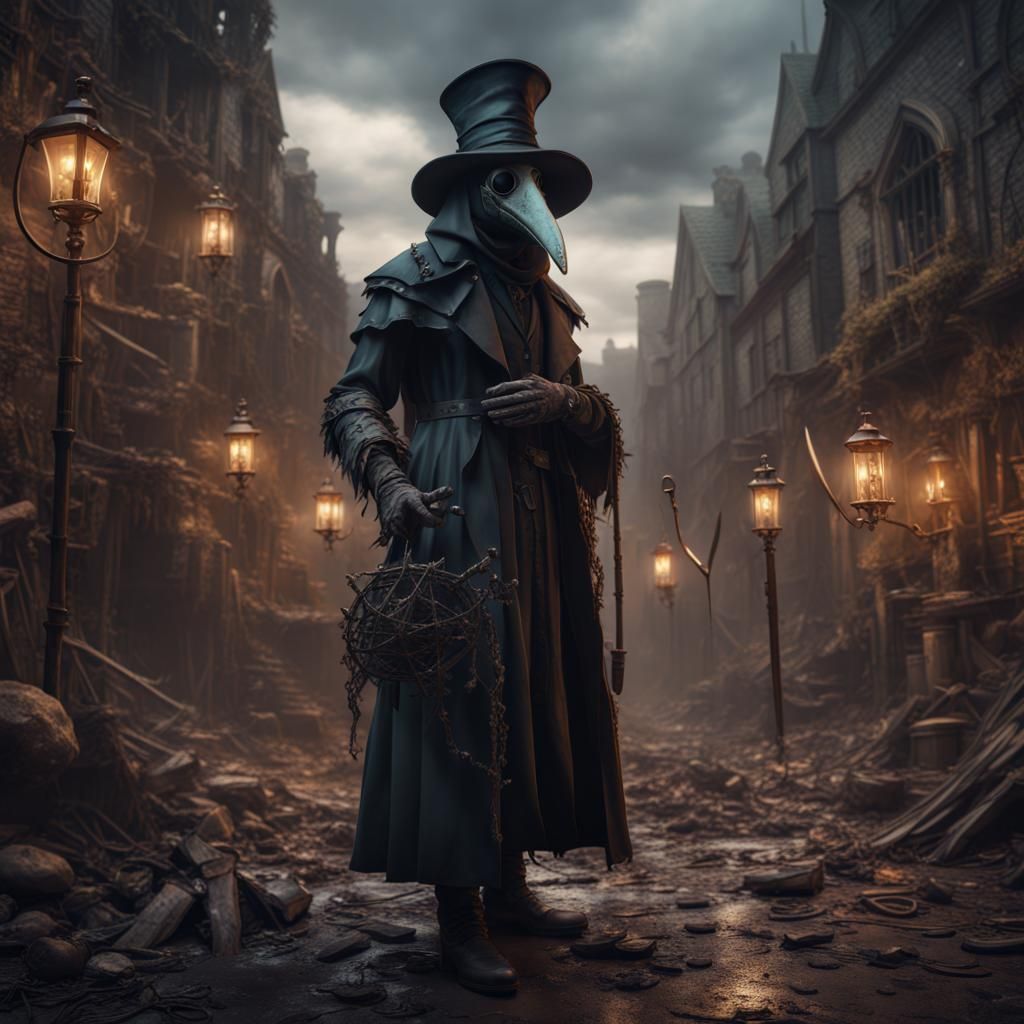 Detailed Plague Doctor in Fantasy Art Style