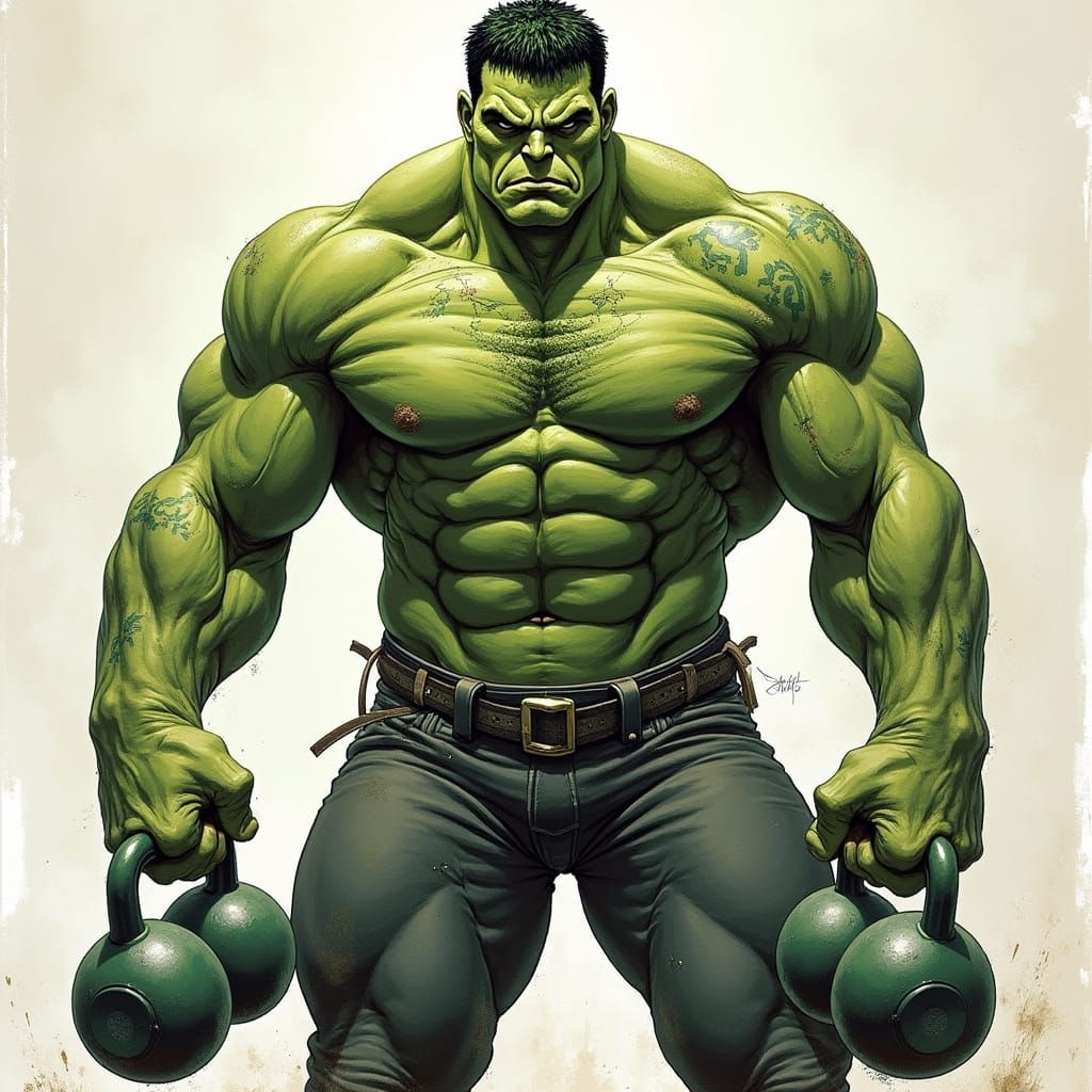 Hulk in Tribal Tattoo Sleeve Art