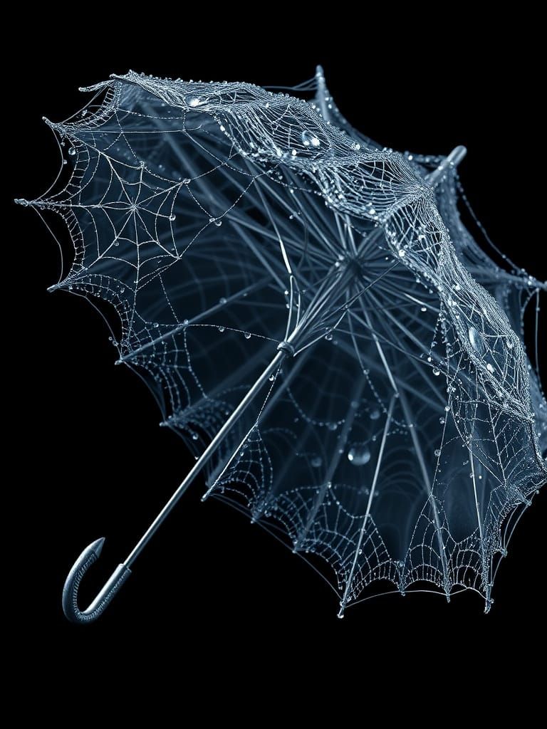 Cinderella's Crystal Parasol Made of Silver Spiderwebs