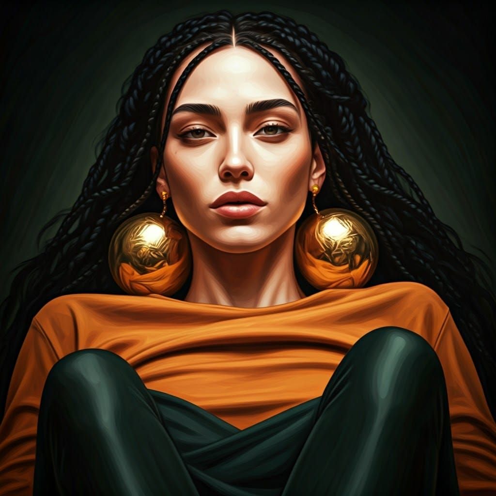 Ethereal Androgynous Figure in Dreamlike State with Intricat...