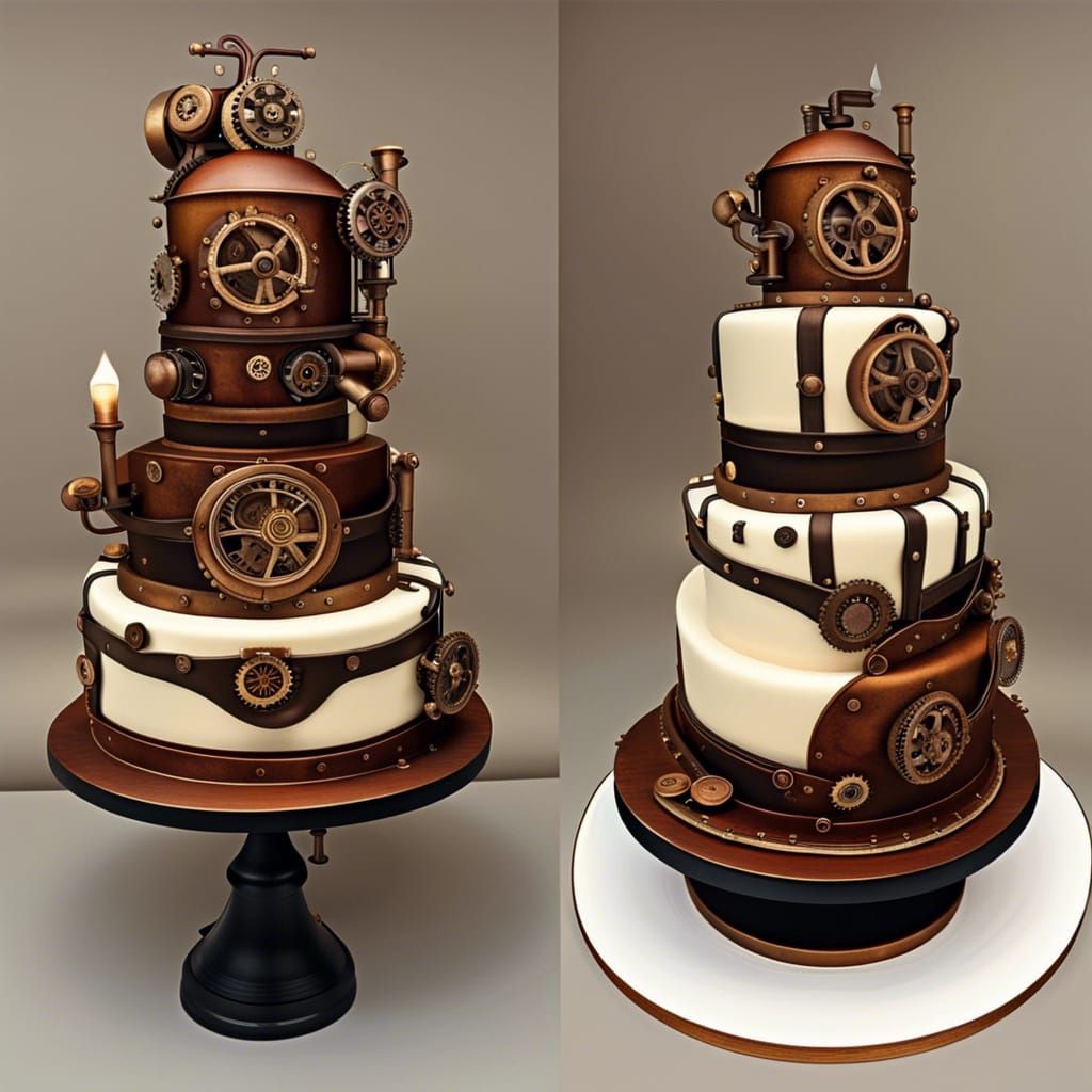 Steampunk Wedding Cake: Steampunk Engine