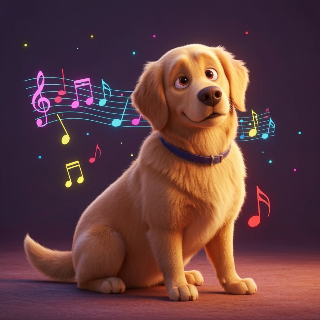 Dog Lost in Music: 3D Anime Art