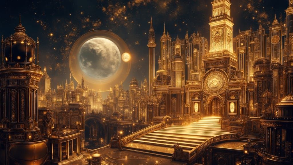 Narzissus and Psyche in Las Vegas Digital Matte Painting