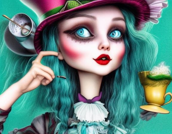 Mad Hatter's Tea Party in Wonderland