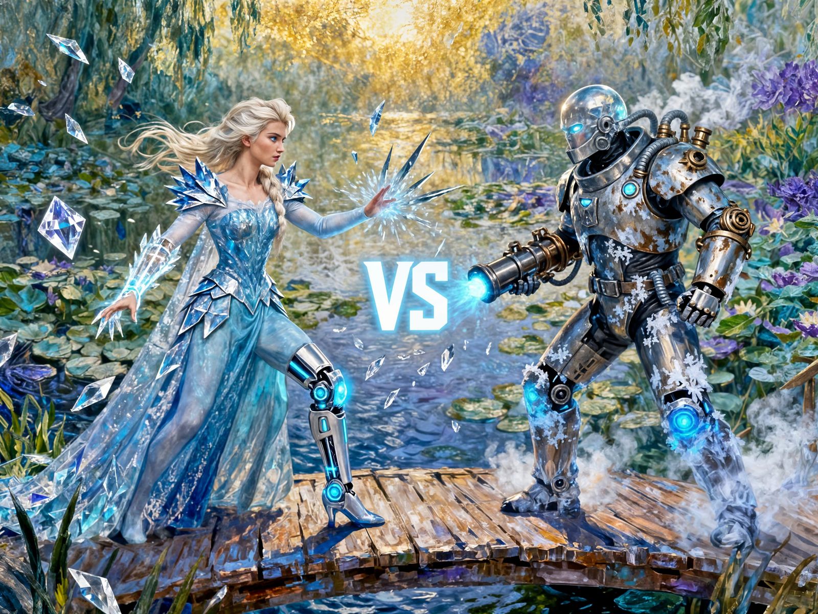 Elsa and Mr. Freeze in Mortal Kombat Battle
