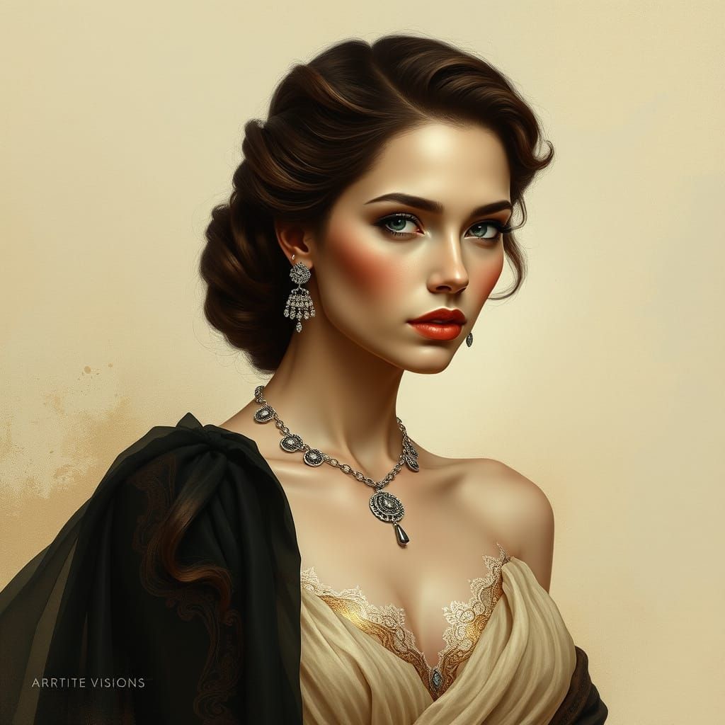 Elegant Noble Woman: Timeless and Serene