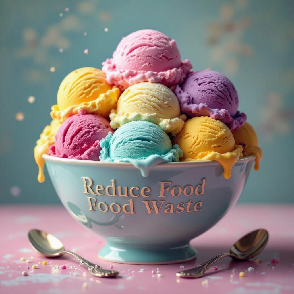 Colorful Ice Cream Bowl With