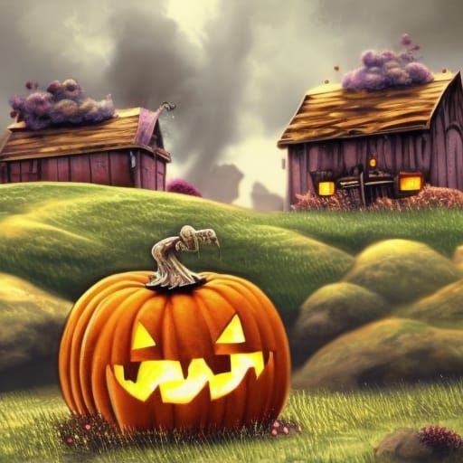 Intricate Pumpkin Seed Car in Dark Fantasy Style