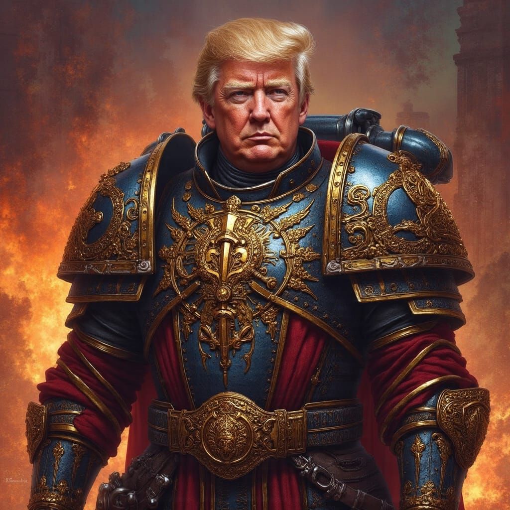 God Emperor Trump in Warhammer 40K Armor