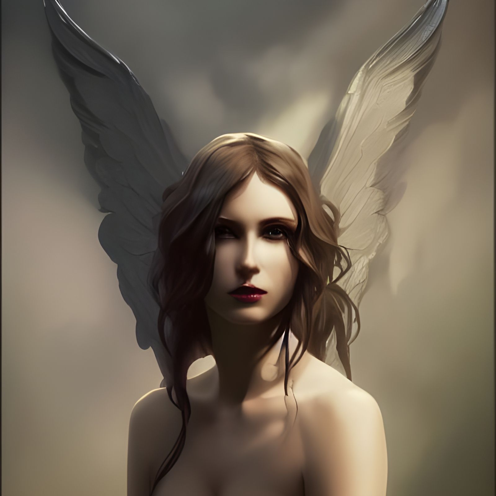 Detailed Gothic Angel Portrait, Trending Art