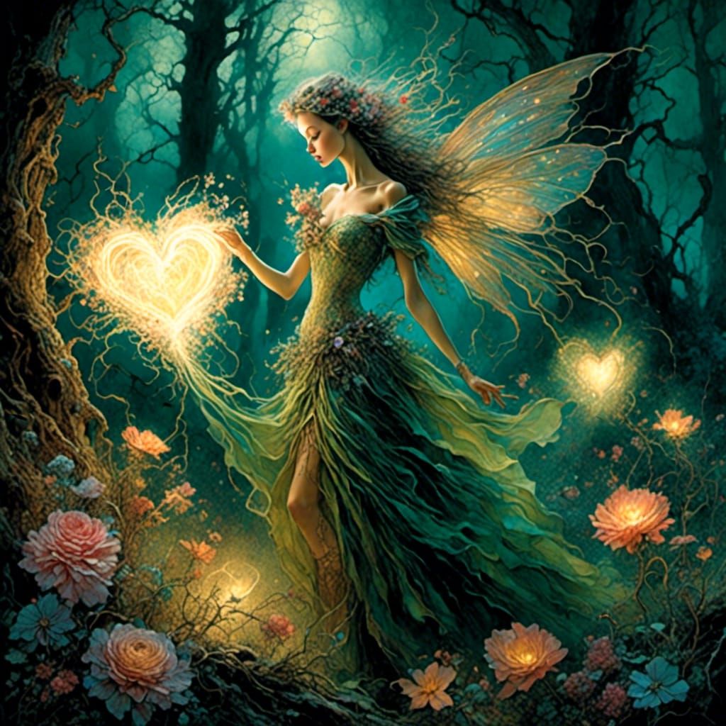 <lora:Gonzo XL:1.0>Fairy with expressive eyes holding an int...