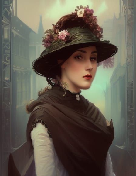 Victorian Woman in Tehran: Hyperdetailed Portrait