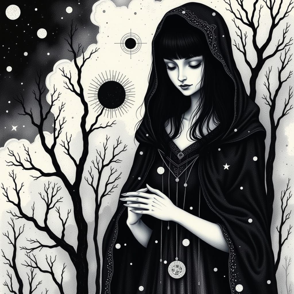 Surreal Art in Black and White: Dreamlike Beauty with Lace a...