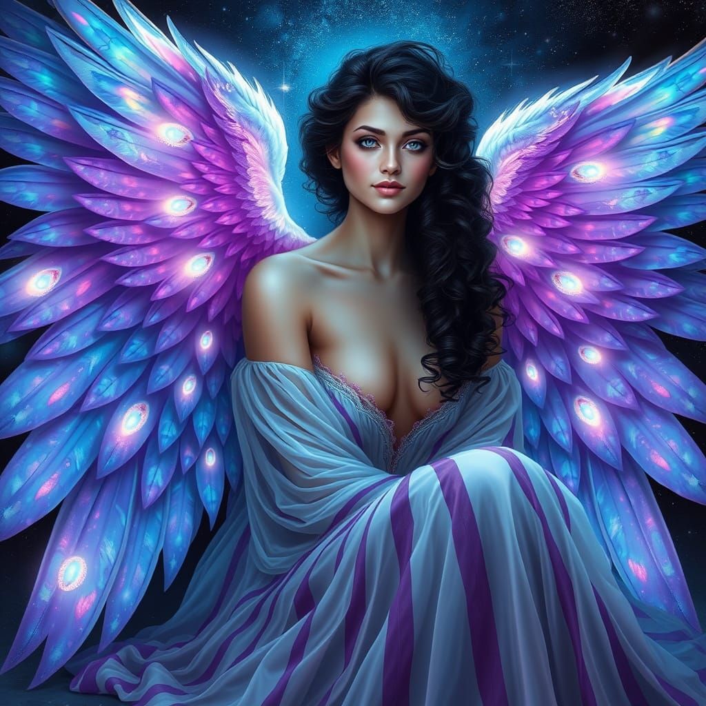 Mystical Angel Goddess in Cosmic Splendor