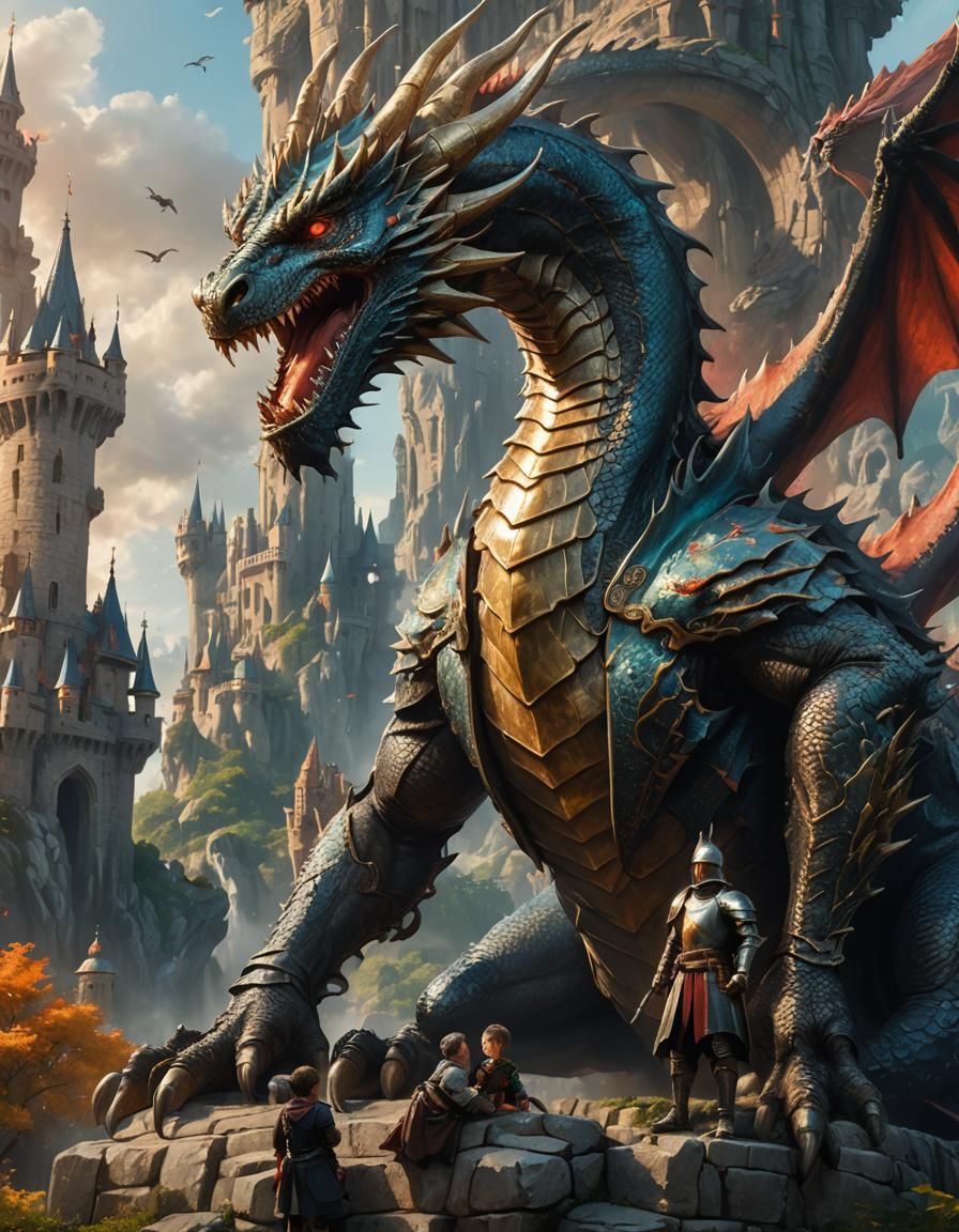 Dragon and Knight by Tall Tower in Splash Art