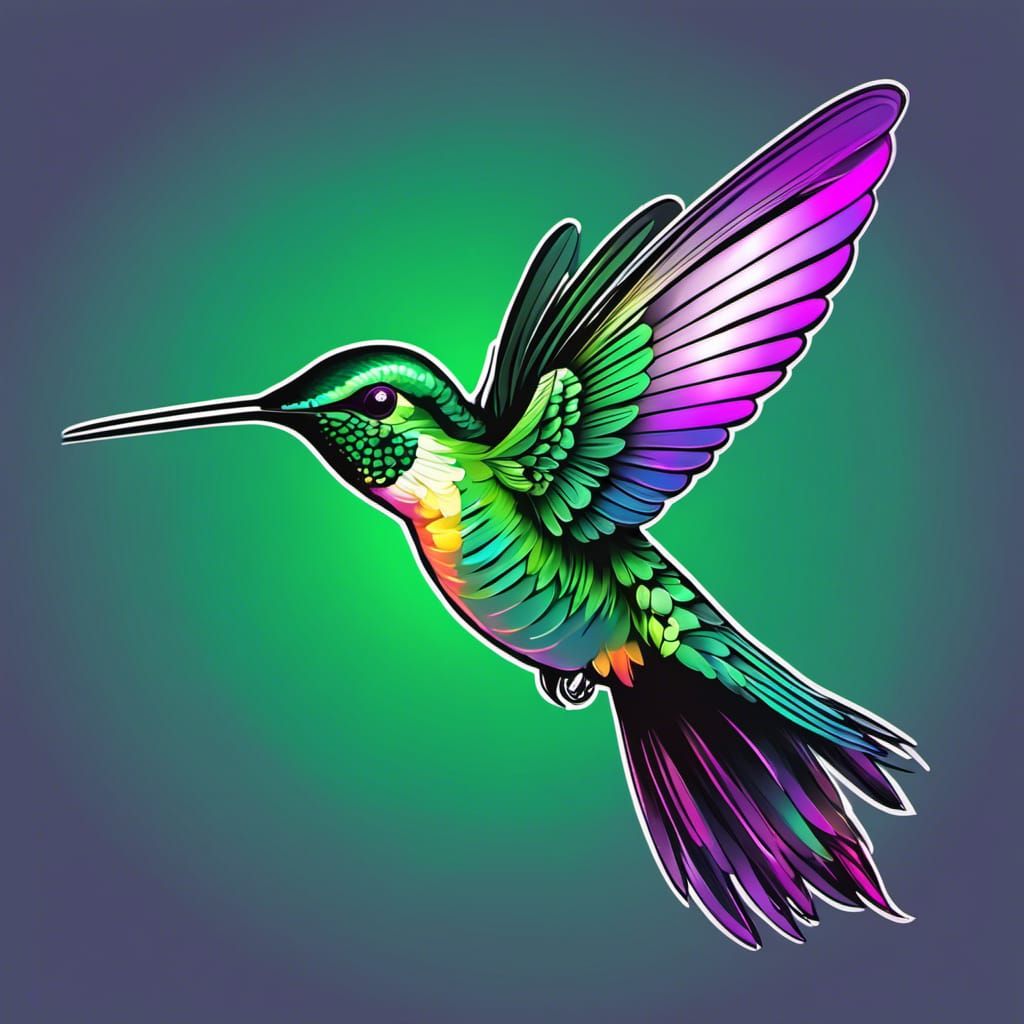 Hummingbird with Microchip Wings: Vector T-Shirt Design