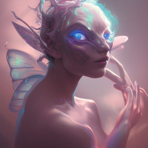 Demonic Fairy Portrait in Hyperdetailed Style