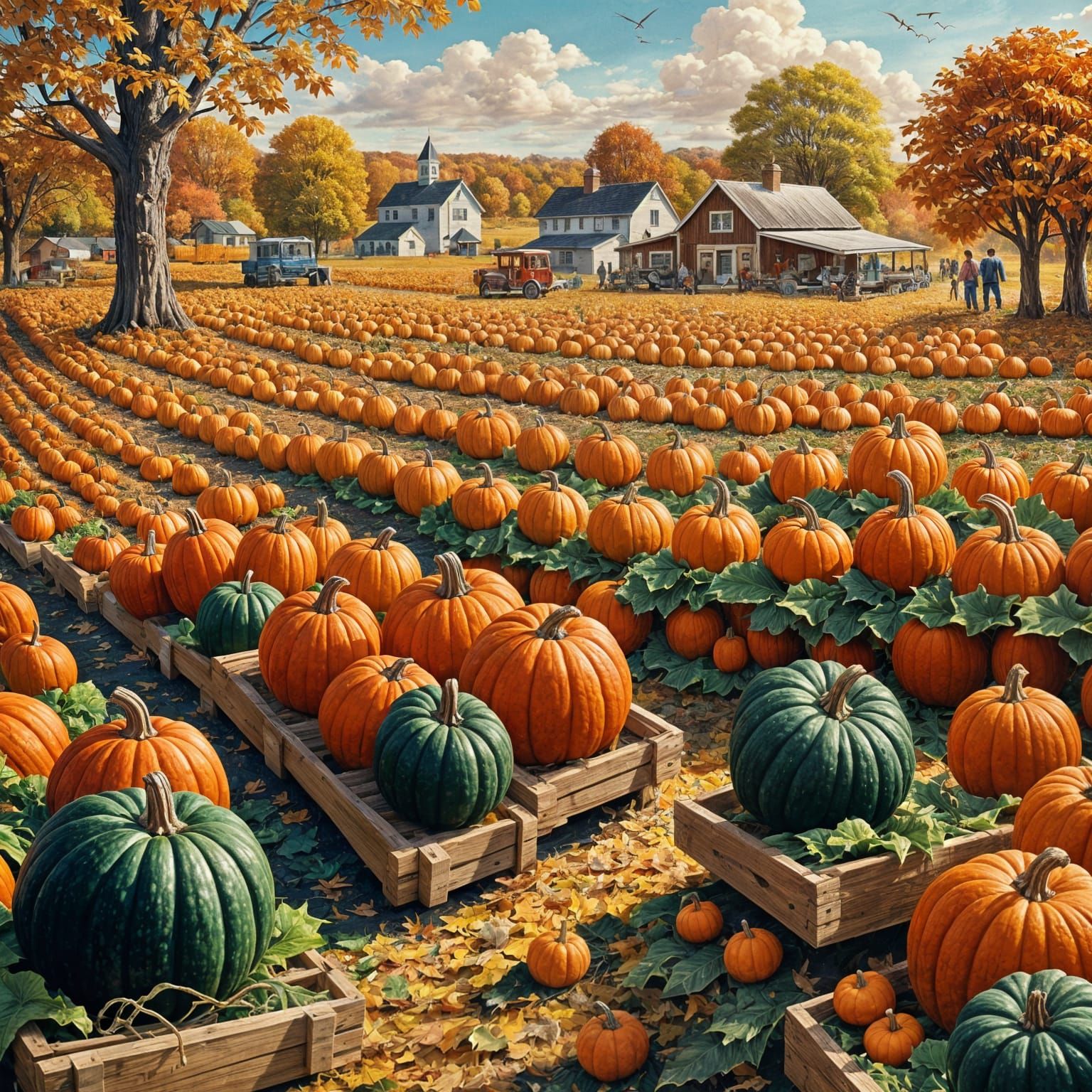 Vintage Poster: Autumn Pumpkin Picking Adventure