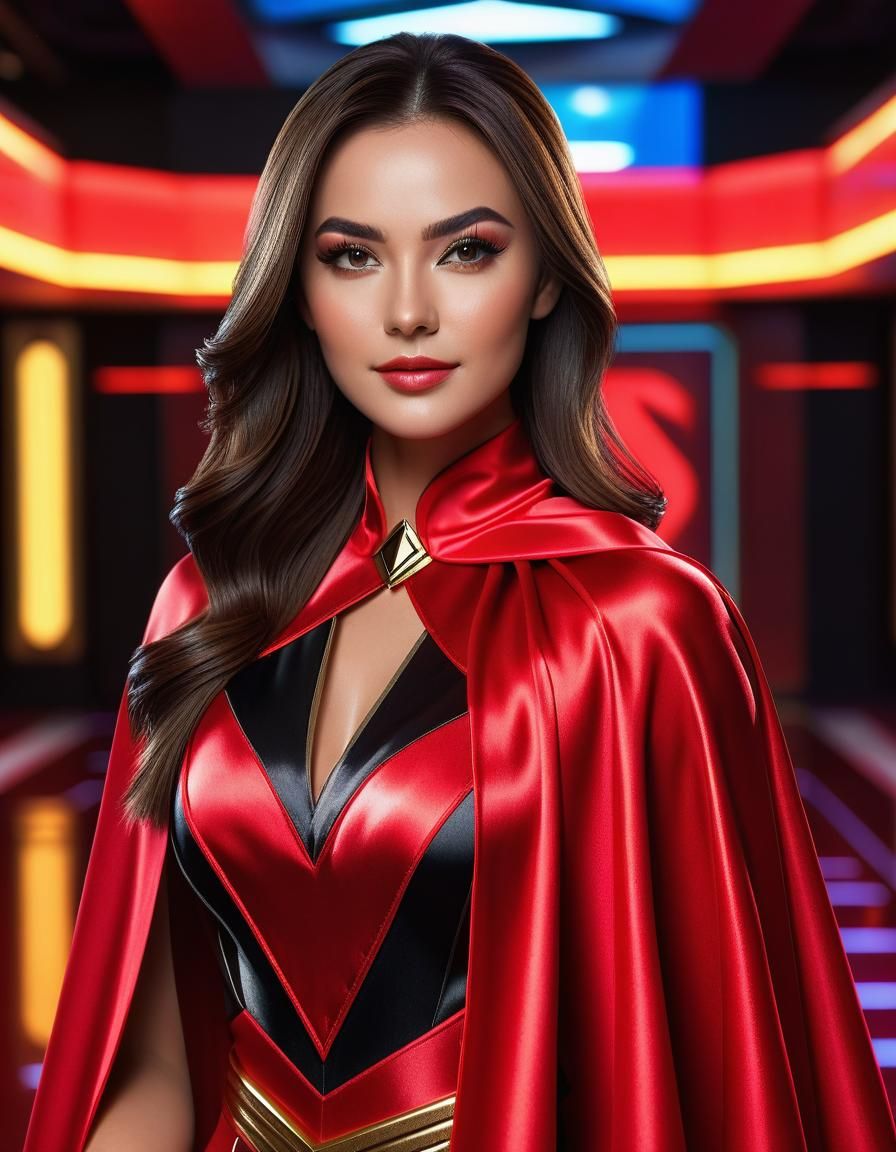 Power Ranger Portrait with Neon Lights in Ultra HD