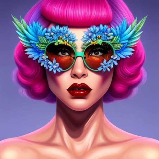 Glittered Drag Queen in Candy Art Style