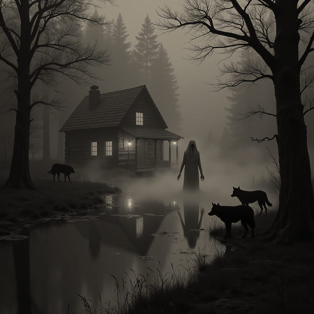 Eerie Forest Ghost Emerges in Fantasy Art