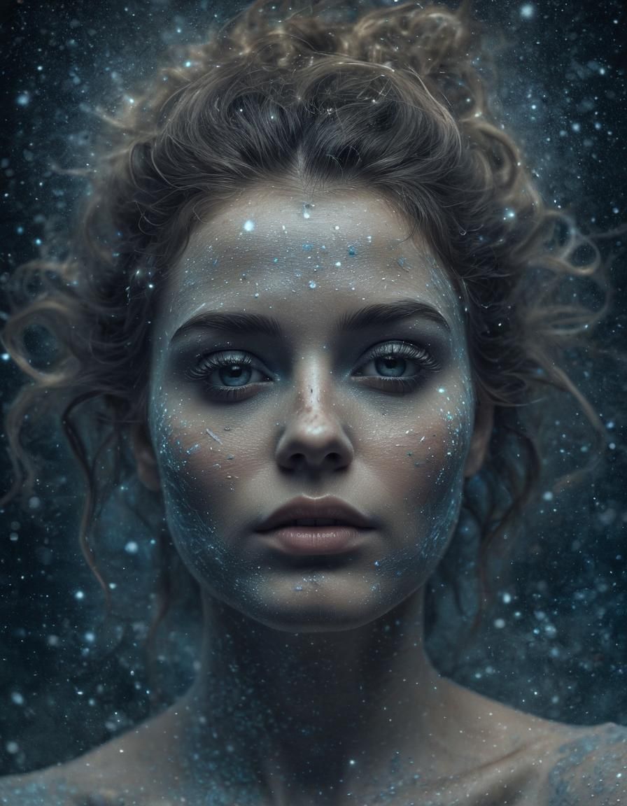 Surreal Astral Woman Formed From Magic Dust