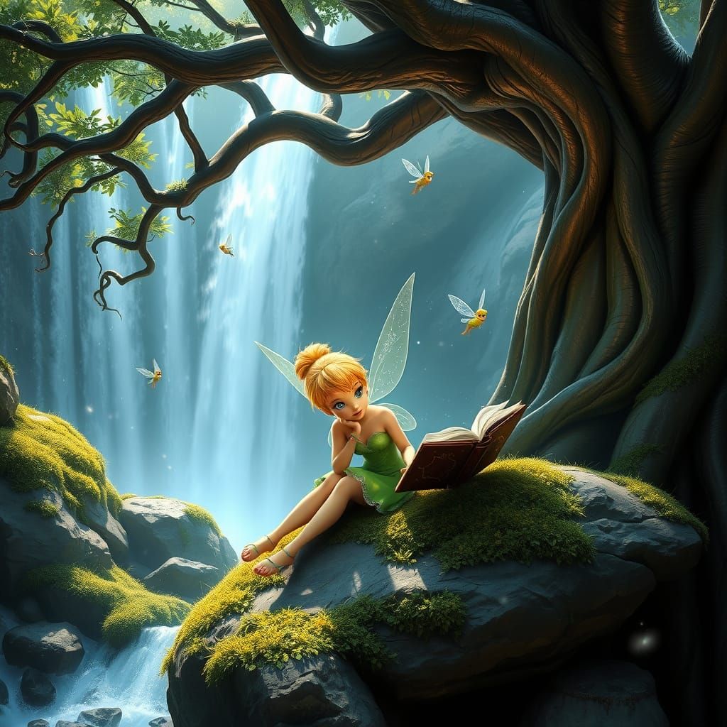 Mystical Fairy Seeks Wisdom Under the Golden Tree