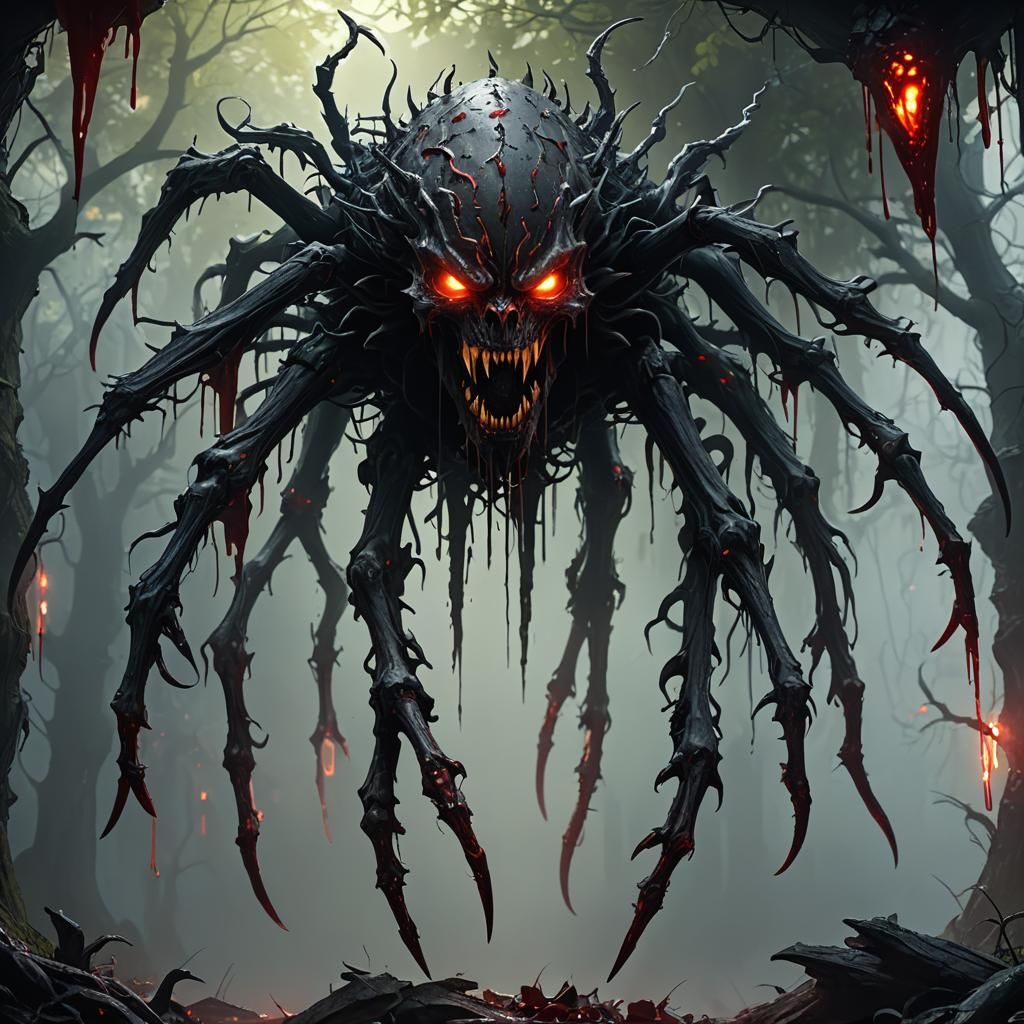 Menacing Shadow Creature with Glowing Eyes