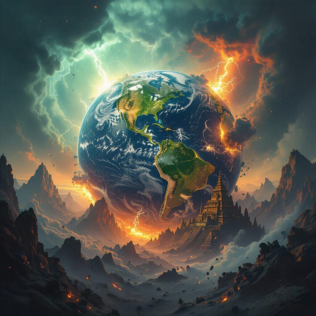 Apocalyptic Earth Destroyed by Storms in Hyper-Realistic 3D