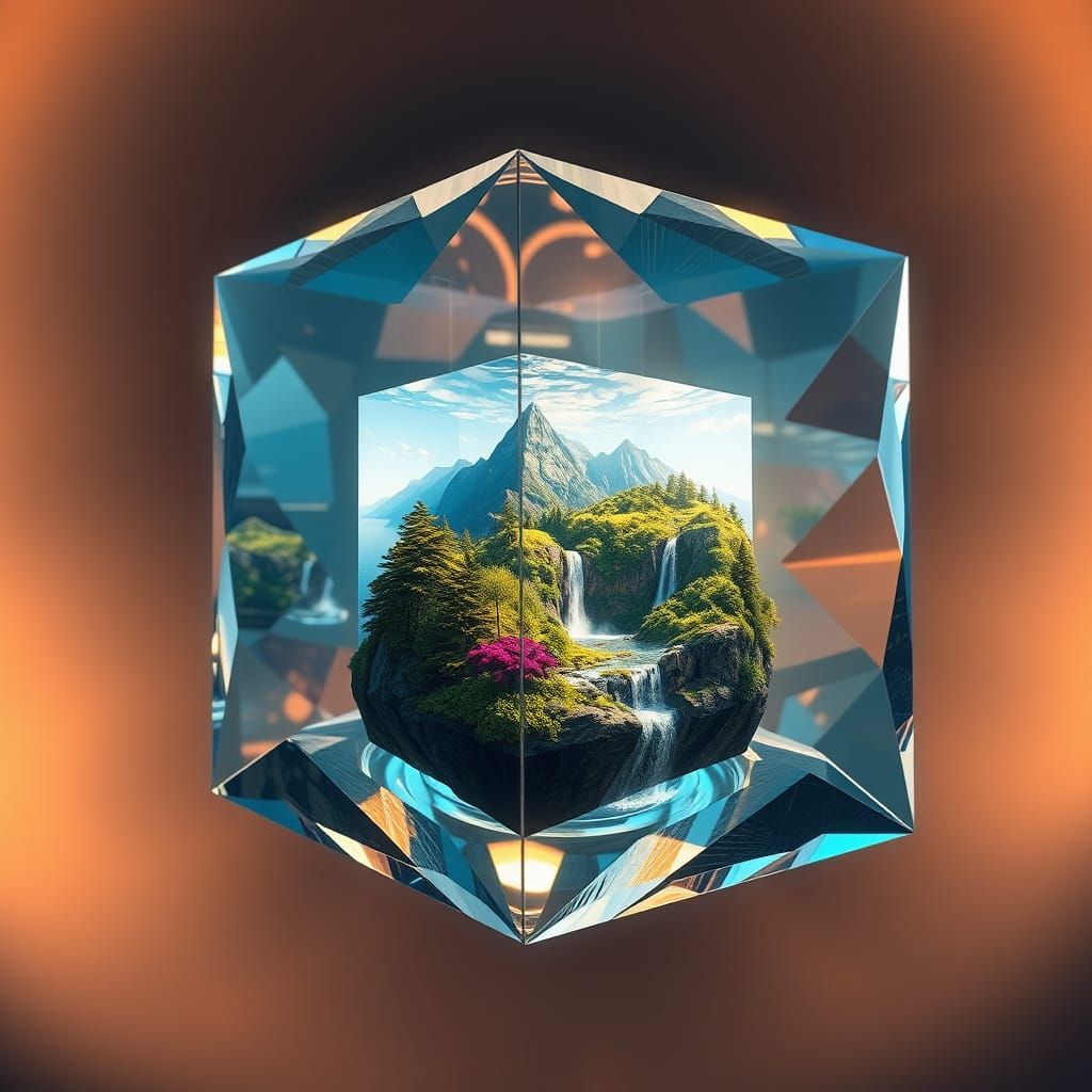 Stunning Glass Cube Portal to an Ethereal World