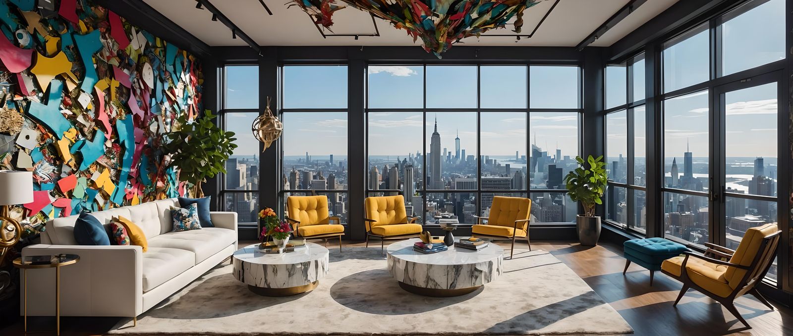New York Penthouse Interior with Maximalist Design