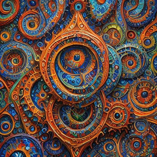 Mystical Nazar Amulet in Fractal Digital Art