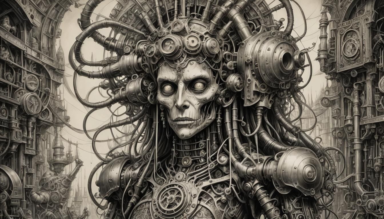 Steampunk Monster in Surrealist Magic Realism
