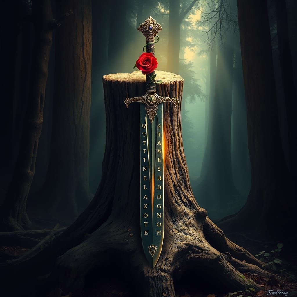 Mystical Broadsword in Forest Stump